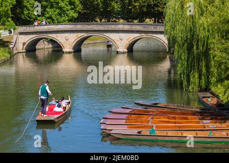 Im Juni auf der River Cam in Cambridge, Cambridgeshire, Großbritannien Stockfoto