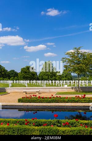 Cambridge American Military Cemetery and Memorial in Madingly, Cambridge, Cambridgeshire, Großbritannien im Juni Friedhof des Zweiten Weltkriegs des amerikanischen Militärs Stockfoto