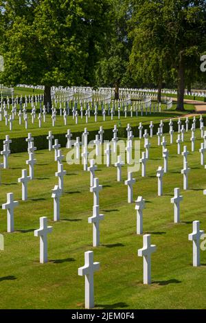 Cambridge American Military Cemetery and Memorial in Madingly, Cambridge, Cambridgeshire, Großbritannien im Juni Friedhof des Zweiten Weltkriegs des amerikanischen Militärs Stockfoto