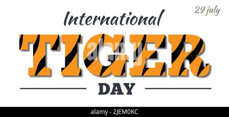 Banner Tiger Day internationalen Skizzenstil Vektor Stock Vektor