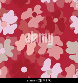 Nahtloses Blumenmuster mit Rosen auf Basis traditioneller Volkskunst-Ornamente. Bunte Blumen auf weißem Hintergrund. Doodle-Stil. Vektorgrafik Stock Vektor