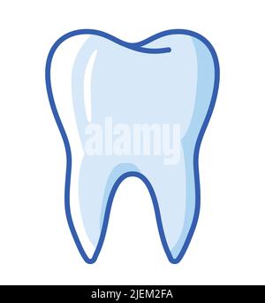 Zahnsymbol blau-weißes Farbvektorsymbol Stock Vektor
