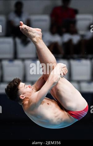 Budapest, Ungarn. 27.. Juni 2022. Hart Alex AUT3m Sprungbrett Männer Preliminary Diving FINA 19. World Championships Budapest 2022 Budapest, Duna Arena 27/06/22 Foto Andrea Staccioli/Deepbluemedia/Insidefoto Kredit: Insidefoto srl/Alamy Live News Stockfoto