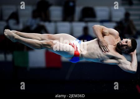 Budapest, Ungarn. 27.. Juni 2022. JANDARD Alexis FRA3m Sprungbrett Männer Vorläufiges Tauchen FINA 19. World Championships Budapest 2022 Budapest, Duna Arena 27/06/22 Foto Andrea Staccioli/Deepbluemedia/Insidefoto Kredit: Insidefoto srl/Alamy Live News Stockfoto