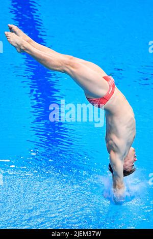 Budapest, Ungarn. 27.. Juni 2022. Hart Alex AUT3m Sprungbrett Männer Preliminary Diving FINA 19. World Championships Budapest 2022 Budapest, Duna Arena 27/06/22 Foto Andrea Staccioli/Deepbluemedia/Insidefoto Kredit: Insidefoto srl/Alamy Live News Stockfoto