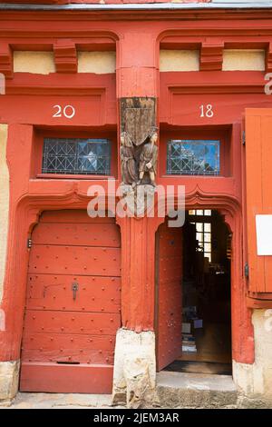 Haus der zwei Freunde (Maison des Deux-Amis), Rue de la reine Bérengère, Le Mans, Pays de la Loire, Frankreich. Das spätgotische Fachwerkhaus aus dem Jahr 15 Stockfoto