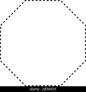 Achteckiges gestricheltes Symbol Vektor-Symbol für kreatives Grafikdesign ui-Element in einer Piktogramm-Illustration Stock Vektor