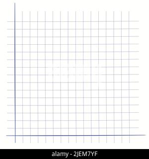 Rasterpapier. Mathematisches Diagramm. Kartesisches Koordinatensystem mit x-Achse, y-Achse. Quadratischer Hintergrund mit farbigen Linien. Geometrisches Muster für die Schule Stock Vektor