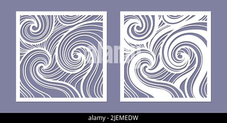 Schablone zum Laserschneiden von beliebigen Materialien. Vektor Stock Vektor