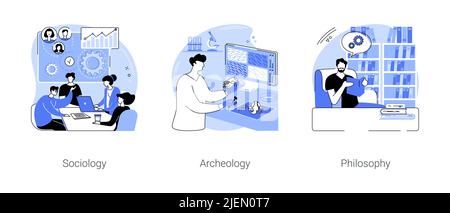 Soziokulturelle Wissenschaft isoliert Cartoon-Vektor-Illustrationen se Stock Vektor