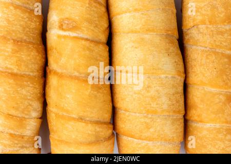 Tequenos venezulean Check Stocks Snack Draufsicht close up Textur Stockfoto