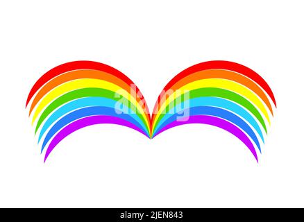 Sichtliches Symbol - Regenbögen in Buch- oder Vogelform Vektorgrafik Stock Vektor