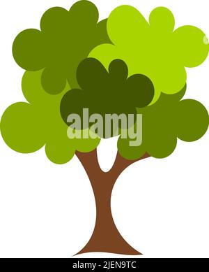 Große grüne Eiche Vektor-Illustration Stock Vektor