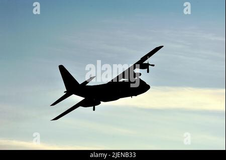 C-130H Hercules, Lockheed, Militärtransport, Militär, Militärlufttransport. Stockfoto