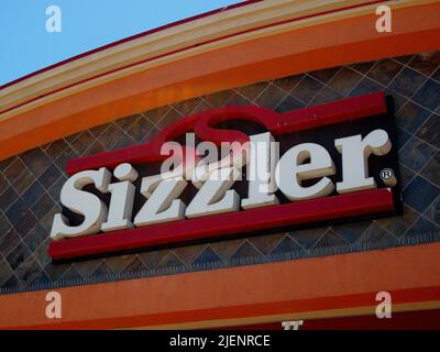 Sizzler Restaurant in Manteca, Kalifornien Stockfoto