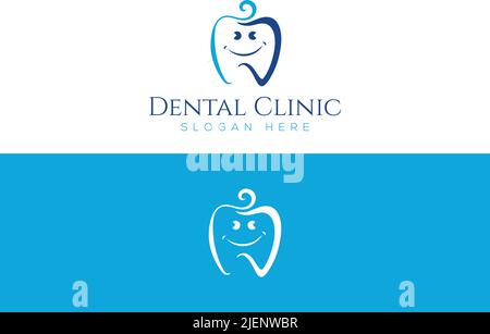 Entwirf ein Logo und ein Symbol für die Smile Tooth Dental Clinic. Stock Vektor