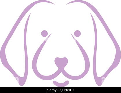 Labrador Hundekopfsymbol. Flacher Stil. Zeichentrickhund-Gesicht. Vektordarstellung auf weiß isoliert. Einfache Silhouette. Logo-Konzept für Tiere. Logo-Design t Stock Vektor