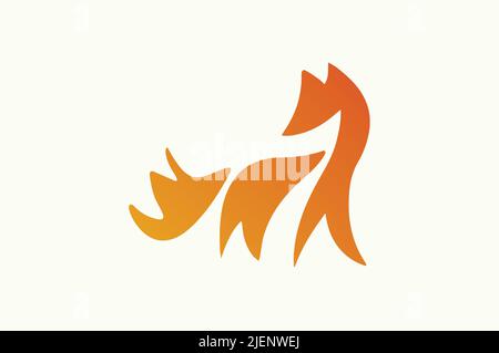 Dieses Design hat die Silhouette eines roten Fuchses und wäre ein tolles Maskottchen-Logo. Stock Vektor