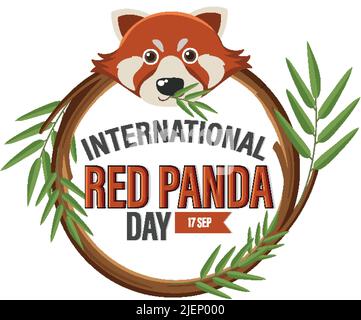 Illustration zum Internationalen Tag des Roten Pandas Stock Vektor