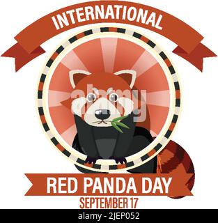 Illustration zum Internationalen Tag des Roten Pandas Stock Vektor