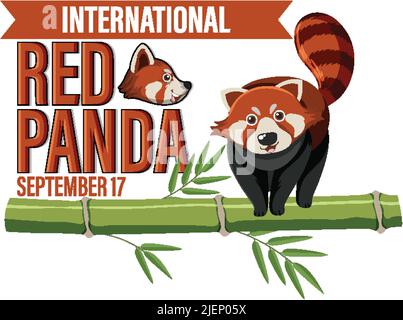 Illustration zum Internationalen Tag des Roten Pandas Stock Vektor
