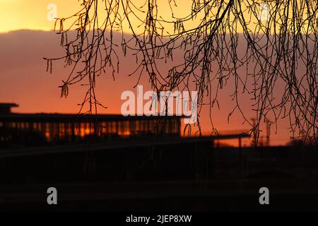 Internationales Kongresszentrum Dresden unter einer Zweigstelle Stockfoto