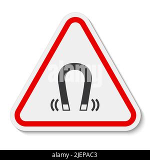 Vorsicht Magnetfeld-Symbol-Zeichen Isolieren auf weißem Hintergrund, Vektorgrafik EPS.10 Stock Vektor