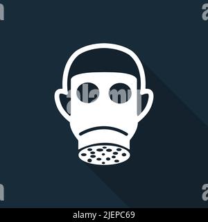 Symbol tragen Full Face Zeichen auf schwarzem Hintergrund, Vektor-Illustration Stock Vektor