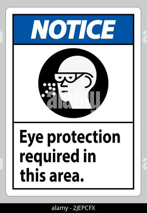 Hinweisschild Augenschutz In Diesem Bereich Erforderlich Stock Vektor