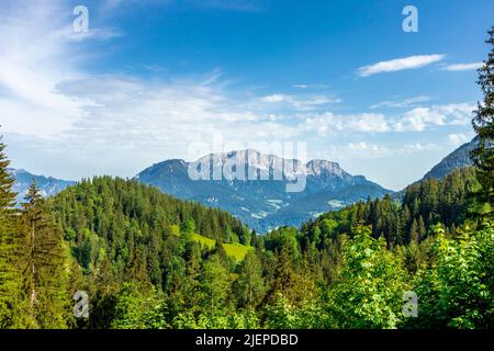 Schöne Erkundungstour entlang des Berchtesgadener Vorgebirges - Jenner - Bayern - Deutschland Stockfoto