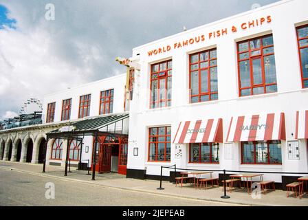 Harry Ramsden Fish and Chip Restaurant, Bournemouth, Dorset, England, Großbritannien. Stockfoto