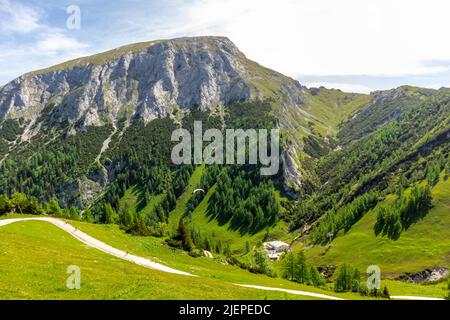 Schöne Erkundungstour entlang des Berchtesgadener Vorgebirges - Jenner - Bayern - Deutschland Stockfoto