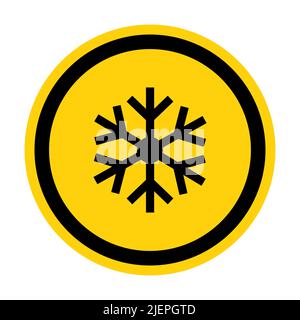 Dreieck Warnschild mit Schneeflocke-Symbol isolieren auf weißem Hintergrund, Vektor-Illustration EPS.10 Stock Vektor