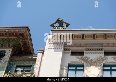 Otto Wagners Majolikahaus in Wien,Österreich,eines der schönsten Neubauten Wiens Stockfoto