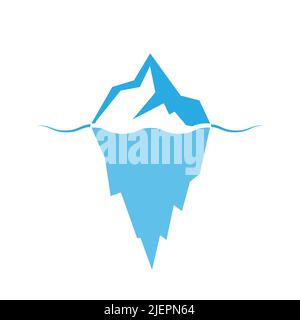 Eisberg. Vektor-Ikone eines Gletschers, der über den Ozean driftet. Illustration für Website, Anwendung und kreatives Design. Flacher Style Stock Vektor