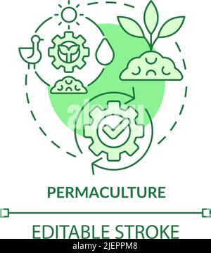 Permakultur grünes Konzept Symbol Stock Vektor