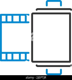 Symbol Für Fotopatronenrolle. Editierbare Fett Formatigte Kontur Mit Farbfüllungsdesign. Vektorgrafik. Stock Vektor