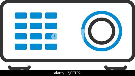 Symbol Für Den Videoprojektor. Editierbare Fett Formatigte Kontur Mit Farbfüllungsdesign. Vektorgrafik. Stock Vektor