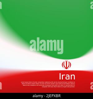 Hintergrund der iranischen Flagge. Verschwommenes Muster in den Farben der iranischen Flagge, Geschäftsheft. Nationales Banner, Plakat des iran. Staatliche patriotische Abdeckung Stock Vektor