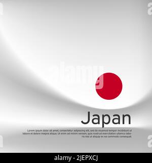 Hintergrund der japanischen Flagge. Verschwommenes Muster in den Farben der japanischen Flagge, Geschäftsheft. Nationales Banner, Plakat von japan. Staatliche patriotische Abdeckung Stock Vektor