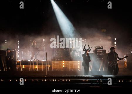 Kopenhagen, Dänemark, 21., Juni 2022. Die britische Rockband Skunk Anansie spielt ein Live-Konzert im Sentrum Scene in Oslo. Hier ist Singer Skin live auf der Bühne zu sehen. (Foto: Gonzales Photo - Thomas Rungstrom). Stockfoto