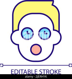 RGB-Farbsymbol der schockierten Person Stock Vektor