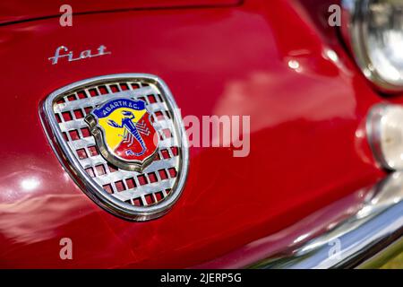 1960 FIAT Abarth 750GT Zagato ‘251 XVA’ auf der Ausstellung Bicester Scramble am 19.. Juni 2022 Stockfoto