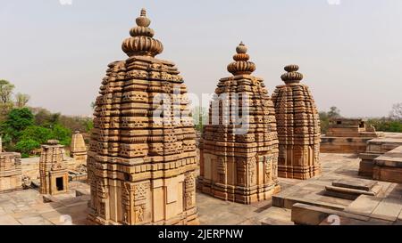 Kleine Tempel in Bateshwara Tempelgruppe, Morena, Madhya Pradesh, Indien. Stockfoto