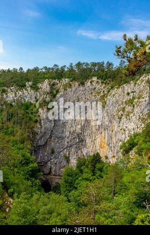 Entdeckungstour durch den Regionalpark der Höhlen von Škocjan - Škocjan - Kroatien Stockfoto