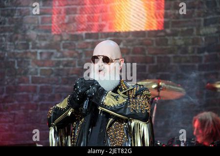 CASTELLO SCALIGERO, VILLAFRANCA VERONESE, Italien, 25. Juni 2022, judas Priest während JUDAS PRIEST DAS SCHLOSS ROCKEN 2022 - Musikkonzert Stockfoto