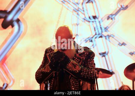 CASTELLO SCALIGERO, VILLAFRANCA VERONESE, Italien, 25. Juni 2022, judas Priest während JUDAS PRIEST DAS SCHLOSS ROCKEN 2022 - Musikkonzert Stockfoto