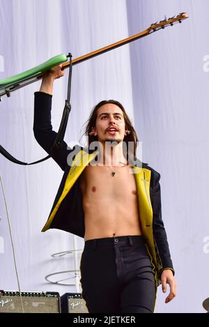 Napa Valley, Kalifornien, 27. Mai 2022 - Greta Van Fleet auf der Bühne beim BottleRock Festival 2022 in Napa California, Credit: Ken Howard/Alamy Stockfoto