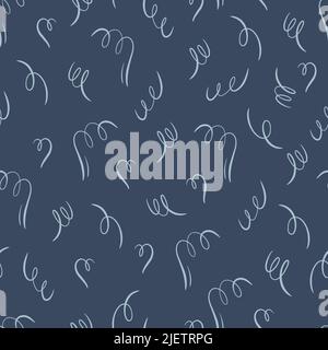 Nahtloses Muster mit glatten, handgezeichneten Bändchenlinien einfacher dekorativer festlicher Hintergrund. Stock Vektor