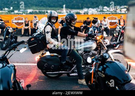 Magic Bikes Rüdesheim, eine der größten Harley Davidson Events Europas im Weltkulturerbe Rheintal. Harley & Vintage Bike Rallye, Deutschland Stockfoto